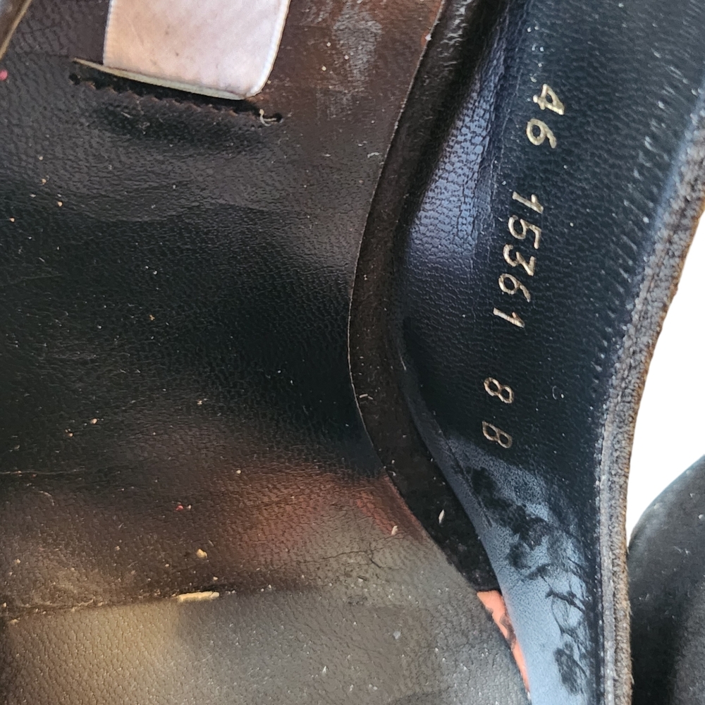 NWTB Sacha London Blanca Black Leather Suede Pointy Toe Slingback Heels Size 8B - Picture 4 of 15